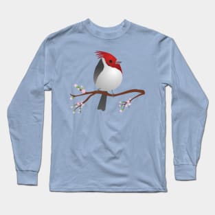 Cute egg shaped red crested cardinal Long Sleeve T-Shirt